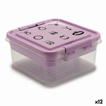 Gondol Lādīte Violets Caurspīdīgs Plastmasa 24,5 x 11,5 x 26 cm (12 gb.)