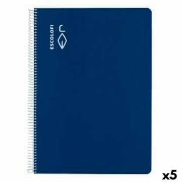 Notebook ESCOLOFI Blue A4 Din A4 40 Sheets (5 Units)