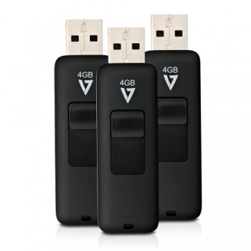 Mikro SD Atmiņas karte ar Adapteri V7 VF24GAR-3PK-3E Melns 4 GB