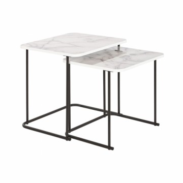Set of 2 tables DKD Home Decor White Black 51 x 43 x 49 cm
