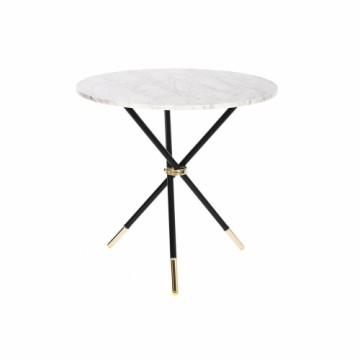 Вспомогательный стол DKD Home Decor Белый Чёрный Позолоченный Металл Деревянный MDF 80 x 80 x 76 cm