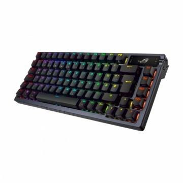 ASUS ROG Azoth RGB Gaming Tastatur mit 75% Layout - kabellose RGB Gaming Tastatur im Layout 75% mit Bluetooth und einem OLED Display zum ablesen von S