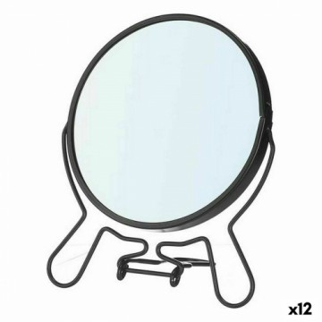 Magnifying Mirror Black Iron 13 x 15,3 x 1,5 cm (12 Units)