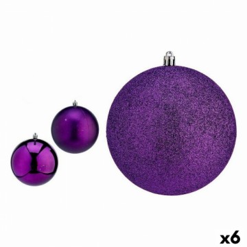 Krist+ Ziemassvētku bumbiņu komplekts Violets PVC Ø 12 cm (6 gb.)