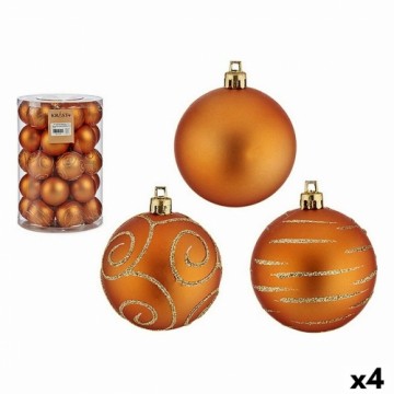 Krist+ Ziemassvētku bumbiņu komplekts Oranžs PVC 6 cm (4 gb.)