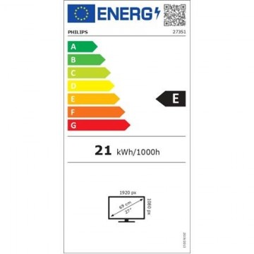 Philips LCD Monitor 273S1/00 27 ", IPS, FHD, 1920 x 1080, 16:9, 4 ms, 300 cd/m², HDMI ports quantity 1, 75 Hz