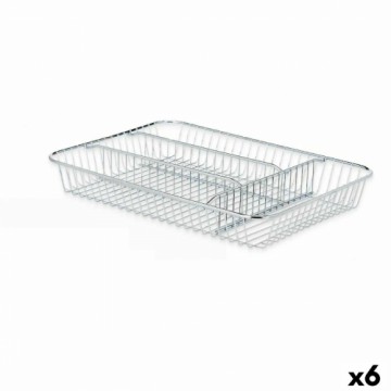 Kinvara Virtuves Piederumu Organizators Sudrabains Metāls 26 x 4,5 x 35,5 cm (6 gb.)