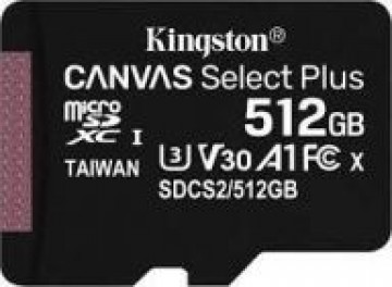 Kingston  
         
       MEMORY MICRO SDXC 512GB UHS-I/W/ADAPTER SDCS2/512GB