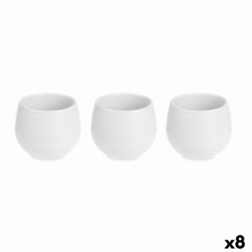 Set of pots 6,2 x 6,2 x 6,6 cm White Plastic (8 Units)