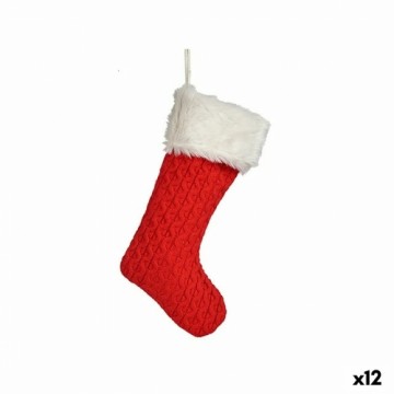 Krist+ Новогоднее украшение Рождественский Носок Красный Ткань 28 x 4 x 46 cm (12 штук)
