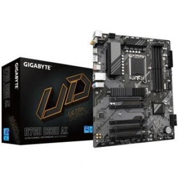 Gigabyte  
         
       Mainboard||Intel B760 Express|LGA1700|ATX|Memory DDR5|Memory slots 4|4xPCI-Express 3.0 1x|1xPCI-Express 4.0 16x|2xM.2|1xHDMI|1xDisplayPort|2xAudio-In|1xAudio-Out|4xUSB 2.0|1xUSB 3.2|1xUSB-C|1xPS/2|1xRJ45|2xRF-Out|B760DS3HAX1.1