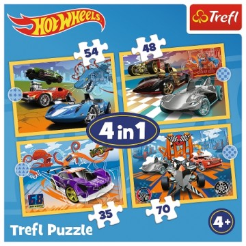 TREFL HOT WHEELS Pužļu komplekts 4 in 1