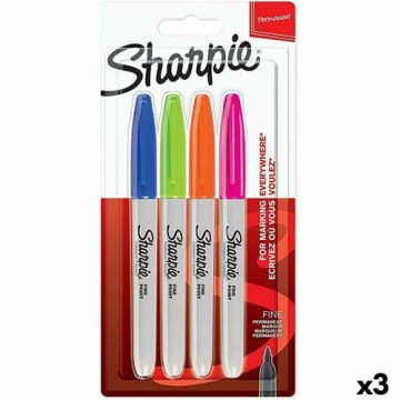 Flomasteru Komplekts Sharpie Daudzkrāsains 4 Daudzums 0,9 mm (3 gb.)