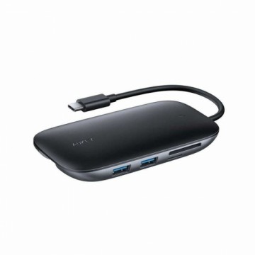 USB Centrmezgls Aukey CB-C71 Melns 100 W