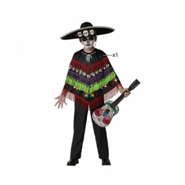 Costume for Children Black Skeleton Poncho