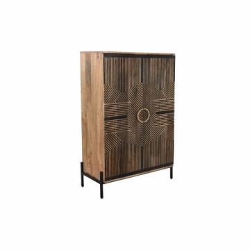 Skapītis Home ESPRIT Melns Bronza Dabisks Koks 85 x 38 x 134 cm