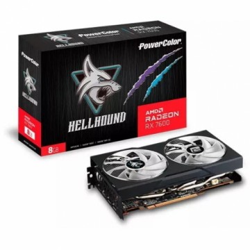 Powercolor Radeon RX 7600 Hellhound Grafikkarte - 8GB GDDR6, 1x HDMI, 3x DP