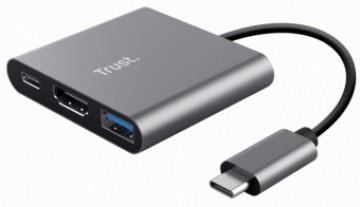 Dokstacija Trust Dalyx 3-in-1 Multiport USB-C Grey