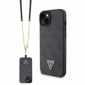 Guess GUHCP15SP4TDSCPK iPhone 15 6.1" czarny|black hardcase Crossbody 4G Metal Logo