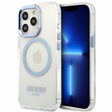 Guess GUHMP13LHTRMB iPhone 13 Pro | 13 6,1" niebieski|blue hard case Metal Outline Magsafe