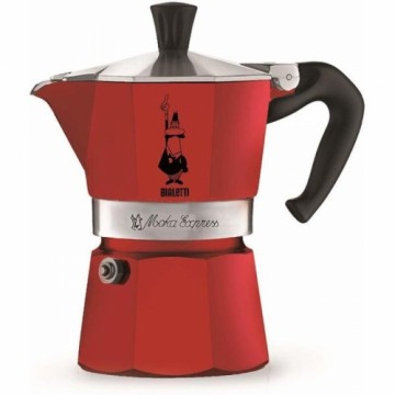 Итальянская Kофеварка Bialetti Moka Красный 3 Чашки Металл Алюминий (3 штук)