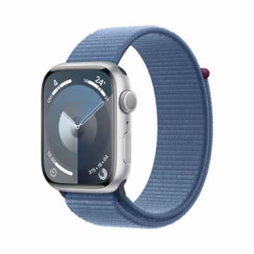 AppleWatch S9 Aluminium 45mm Silber MR9F3QF/A (Sport Loop winterblau)