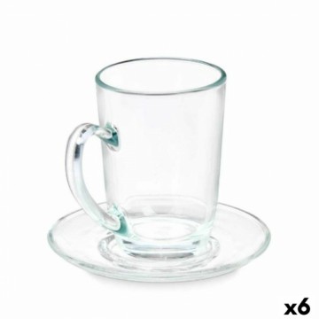 Vivalto Чашка с тарелкой Прозрачный Cтекло 200 ml (6 штук)