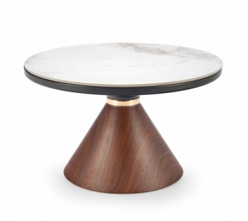 Halmar GENESIS coffee table, white marble / walnut / gold