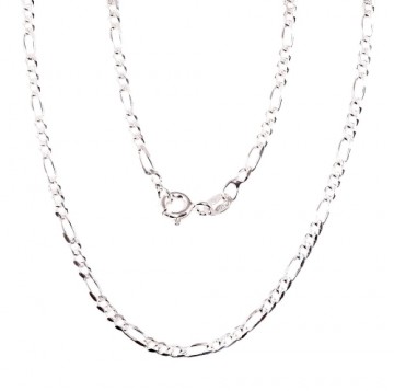 Серебряная цепочка Фигаро 2,2 мм, алмазная обработка граней #2400105, Серебро 925°, длина: 60 см, 6.3 гр.