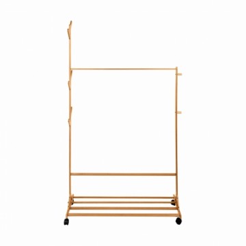 Coat Stand with Wheels Confortime Natural Bamboo 100 x 35 x 170 cm