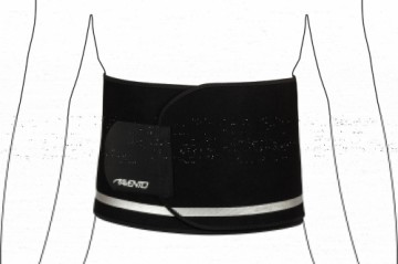 waist trimmer belt AVENTO 44SI adjustable S/M Black/Silver grey