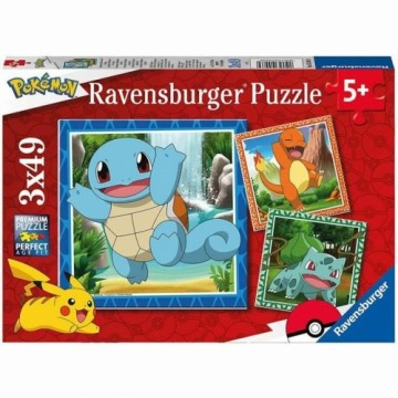 Pokemon Набор из 3 пазлов Pokémon Ravensburger 05586 Bulbasaur, Charmander & Squirtle 147 Предметы