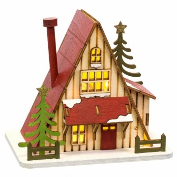 Bigbuy Christmas Новогоднее украшение Разноцветный Деревянный дом 14 x 9,3 x 14 cm