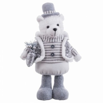 Bigbuy Christmas Новогоднее украшение Белый Серый Металл Ткань Полярный медведь 20 x 10 x 33 cm