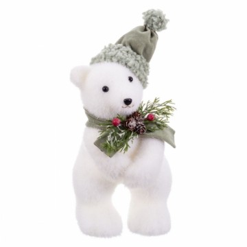 Bigbuy Christmas Новогоднее украшение Белый Разноцветный Пластик Polyfoam Ткань Медведь 13 x 15 x 30 cm