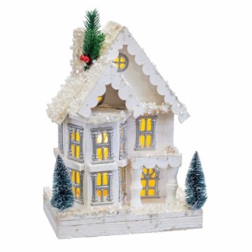 Bigbuy Christmas Новогоднее украшение Белый Деревянный дом 23 x 14 x 32 cm