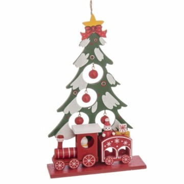 Bigbuy Christmas Ziemassvētku Nieciņš Daudzkrāsains Koks MDF Jaungada eglīte 20 x 12 x 4 cm