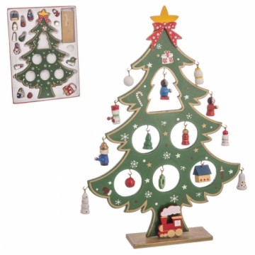 Bigbuy Christmas Ziemassvētku Nieciņš Daudzkrāsains Koks MDF Jaungada eglīte 26 cm