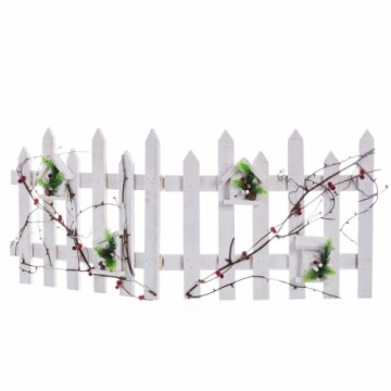 Bigbuy Christmas Новогоднее украшение Белый Разноцветный Деревянный Пластик забор 98 x 40 x 1,5 cm