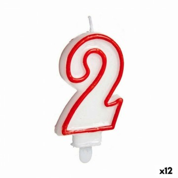 Bigbuy Party Вуаль День рождения Номера 2 Красный Белый (12 штук)