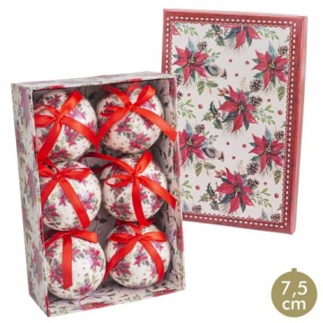 Bigbuy Christmas Eglītes rotājumi Daudzkrāsains Papīrs Polyfoam Zieds 7,5 x 7,5 x 7,5 cm (6 gb.)