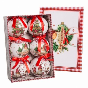 Bigbuy Christmas Ёлочные шарики Красный Разноцветный бумага Polyfoam 7,5 x 7,5 x 7,5 cm (6 штук)