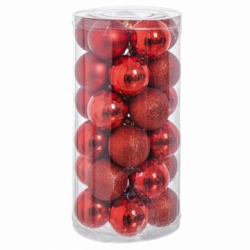 Bigbuy Christmas Ёлочные шарики Красный Пластик Пурпурин 6 x 6 x 6 cm (30 штук)