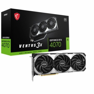 MSI GeForce RTX 4070 Ventus 3X E 12G OC Grafikkarte - 12GB GDDR6X, 1x HDMI, 3x DP