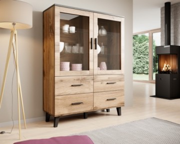 Halmar Cabinet LOTTA 120 2DSZ4S wotan oak/ black