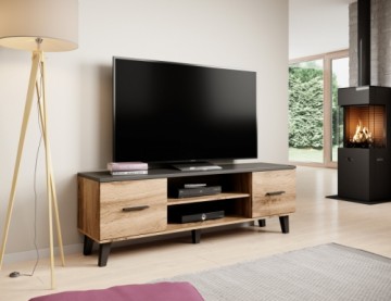 Halmar TV stand LOTTA 160 2D2K wonat oak/black