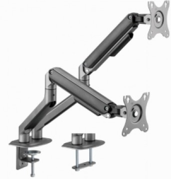 Monitora stiprinājums Gembird Desk Mounted Adjustable Monitor Double Arm Space Grey