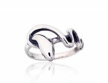 Серебряное кольцо #2101879(POx-Bk), Серебро 925°, оксид (покрытие), Размер: 18.5, 3 гр.