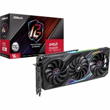 ASRock Radeon RX 7800 XT Phantom Gaming OC Grafikkarte - 16GB GDDR6, 1x HDMI, 3x DP