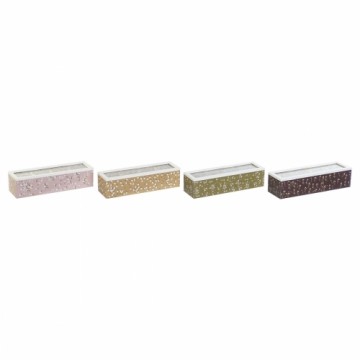 Box for Infusions DKD Home Decor Green Mustard Dark brown Crystal MDF Wood (4 Units)